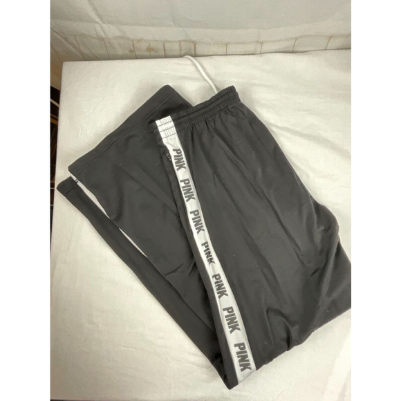 Women’s PINK Victorias Secret Basketball Track Pants Sz L Black Training Workout - Picture 1 of 3
